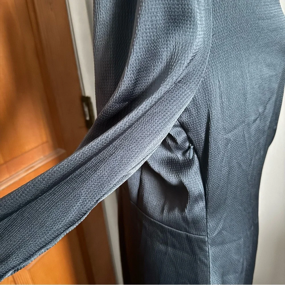 Lush Long Sleeved Silky Evening Dress - Picture 5 of 15
